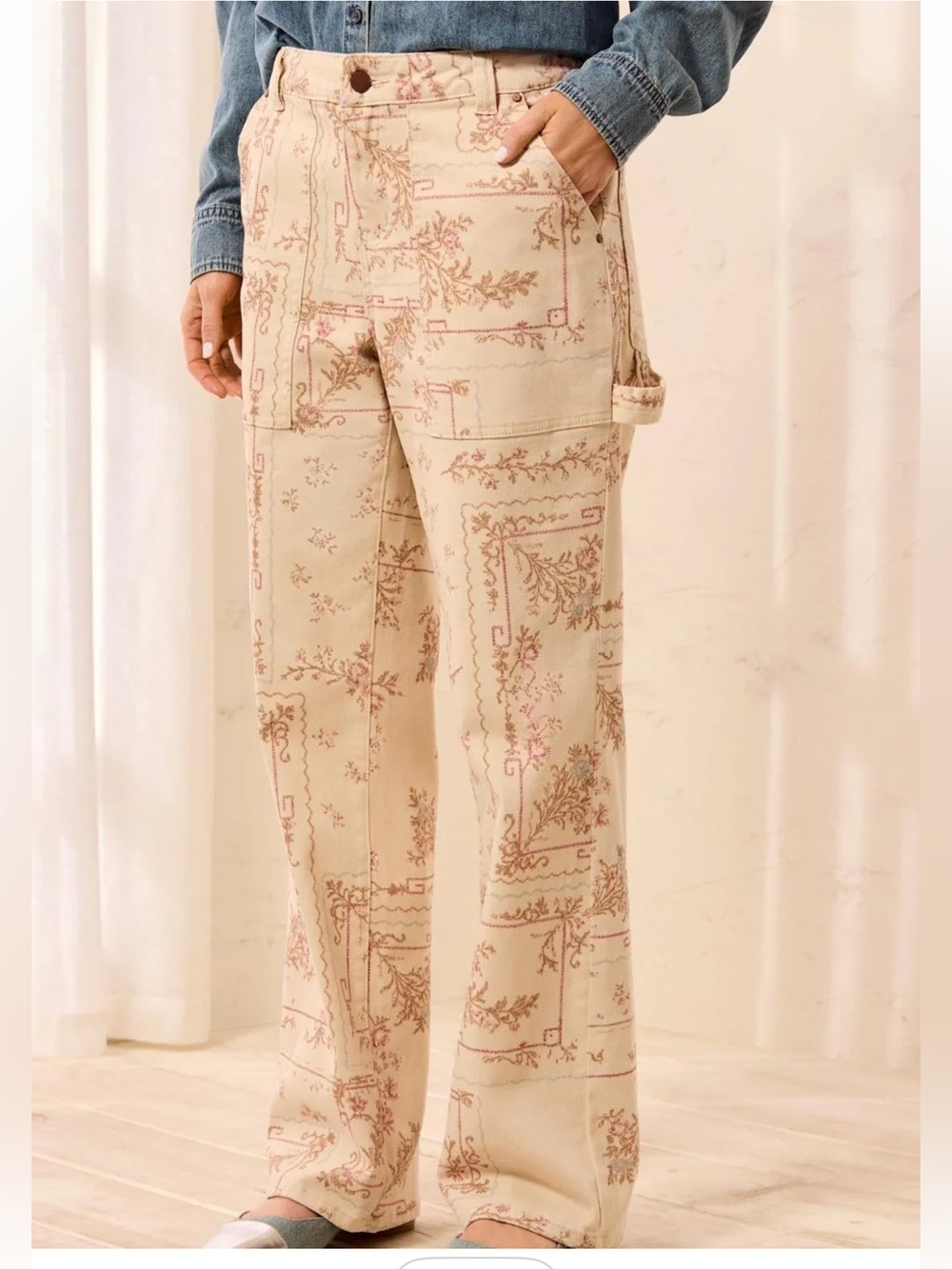 Tribal Jans Audrey Carpenter Super Straight Embroidered Denim Jeans NWT Size 12